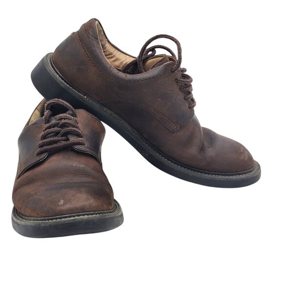 Shoes Mens Size 9.5M Leather Upper Oxford Brown Casual Dress